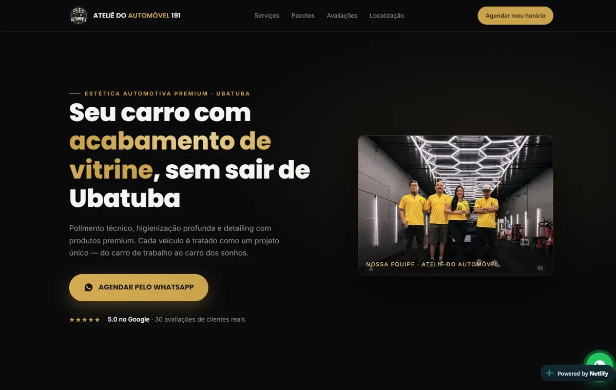 Print do site Ateliê do Automóvel